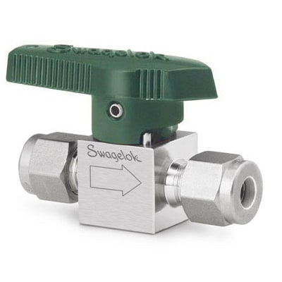 Stainless Steel Quarter Turn Instrument Plug Valve, 3/8 in. Swagelok Tube Fitting, 6.4 Cv