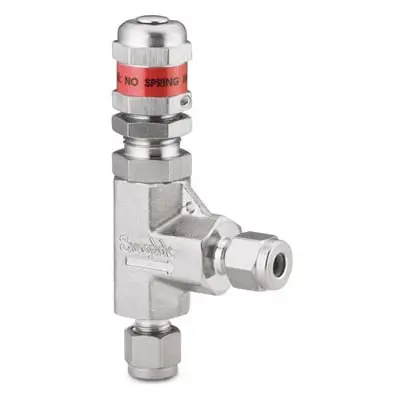 Stainless Steel High Pressure Proportional Relief Valve, 6 mm Swagelok Tube Fitting