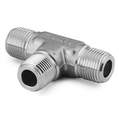 Swagelok Stainless Steel Pipe Fitting, Male Tee, 1/2 in. Male NPT