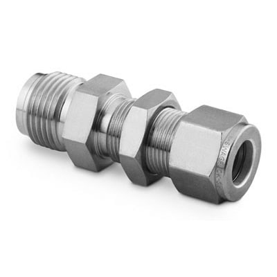 316 Stainless Steel VCR Face Seal Fitting, Swagelok Tube Fitting Bulkhead Connector Body, 1/2 in. VCR x 1/2 in. Tube Fit