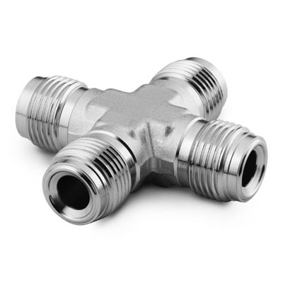 316 Stainless Steel VCR Face Seal Fitting, 1/2 in. Union Cross