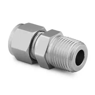 Stainless Steel Swagelok Tube Fitting, Male Connector, 1/2 in. Tube OD x 1/2 in. Male NPT, 6 in. OAL