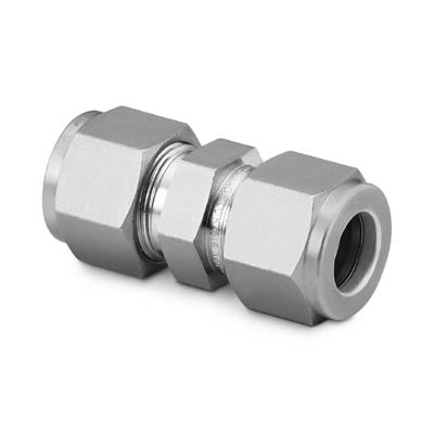 Stainless Steel Swagelok Tube Fitting, Bored-Through Union, 1/2 in. Tube OD