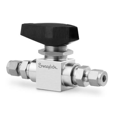 Stainless Steel 3-Piece High Pressure Ball Valve, PTFE Seats, 1/2 in. Swagelok Tube Fitting