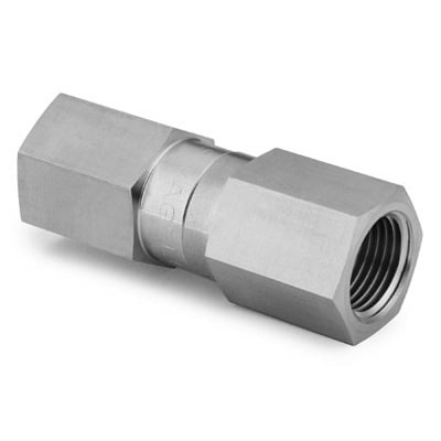 Swagelok Stainless Steel Poppet 5100 psig (351 bar) Check Valve, 1/2 in. Female ISO Tapered, 1 psig (0.07 bar)