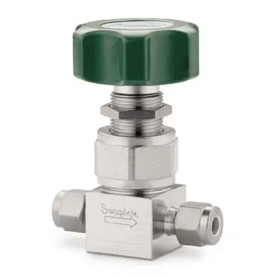 Stainless Steel High Purity High Pressure Diaphragm Sealed Valve, 3/8 in. Swagelok Tube Fitting, Round Handle