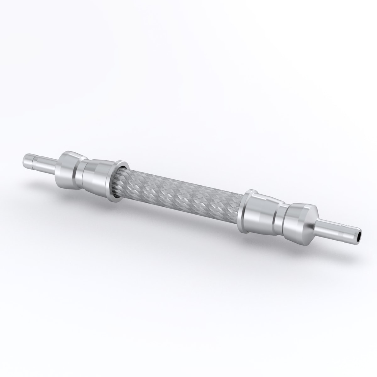 316L Stainless Steel Convoluted (FL) Hose, 1/4 in., 321 Stainless Steel Braid, 1/4 in. Tube Adapters, 36 in. (91.4 cm) L
