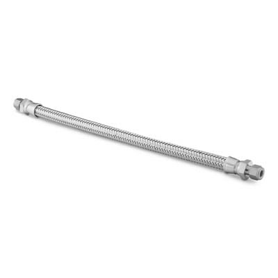 316L Stainless Steel Convoluted (FM) Hose, 3/4 in., 316L Stainless Steel Braid, 3/4 in. Tube Fitting, 18 in. (45.7 cm) L