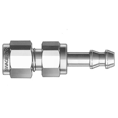 Multi-Purpose Push-On Hose End Connection, 1/2 in. Stainless Steel Swagelok Tube Fitting, 1/2 in. Hose Size