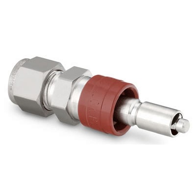 Stainless Steel Instrumentation Quick Connect Stem with Valve, 0.2 Cv, 6 mm Swagelok Tube Fitting