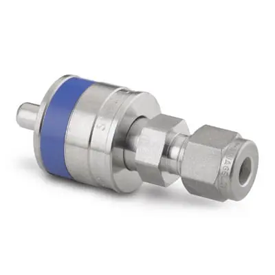 Stainless Steel Instrumentation Quick Connect Stem without Valve, 0.3 Cv, 1/4 in. Swagelok Tube Fitting, Blue Key