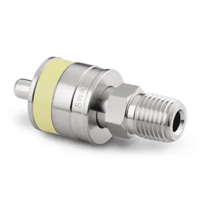 Swagelok Stainless Steel Instrumentation Quick Connect Stem without Valve, 1/4 in. Male NPT, Orange Key (QC4 Series)