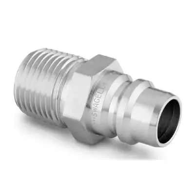 Swagelok Stainless Steel Full Flow Quick Connect Stem without Valve, 1.7 Cv, 1/4 in. Male NPT