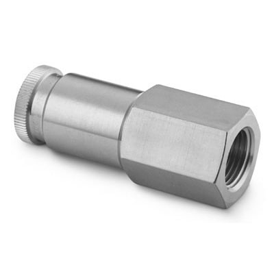 Swagelok Stainless Steel PTFE Sealed Quick Connect Stem with Valve, 0.2 Cv, 1/4 in. Female NPT