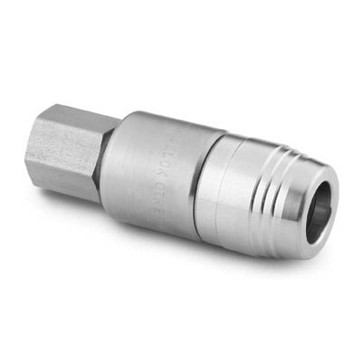 Stainless Steel PTFE Sealed Quick Connect Body, 0.2 Cv, 1/4 in. Female NPT