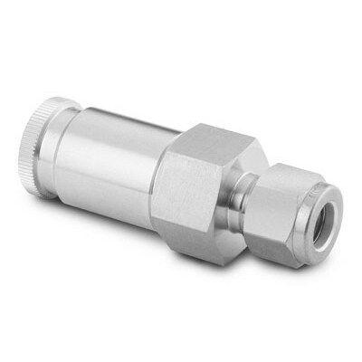 Swagelok Stainless Steel PTFE Sealed Quick Connect Stem with Valve, 0.8 Cv, 1/4 in. Swagelok Tube Fitting