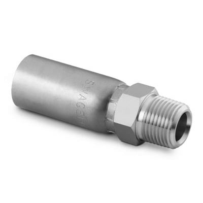 Swagelok Thermoplastic Hose End Connection, 1/4 in. Stainless Steel Male NPT, 1/4 in. Hose Size