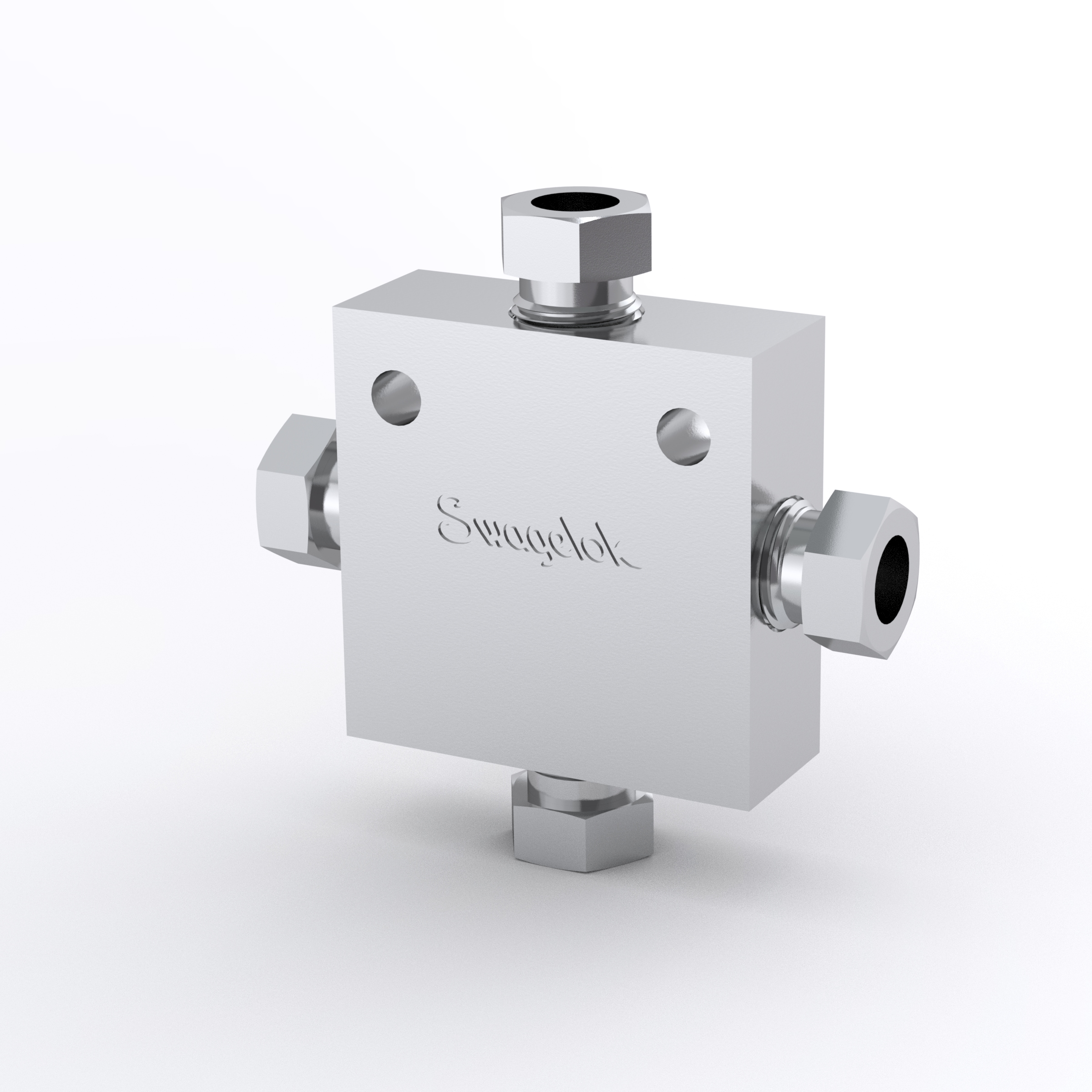 316 Stainless Steel IPT Series Cross, 3/8 in. Medium Pressure Coned and Threaded Connection, 20 000 psi (1379 bar)
