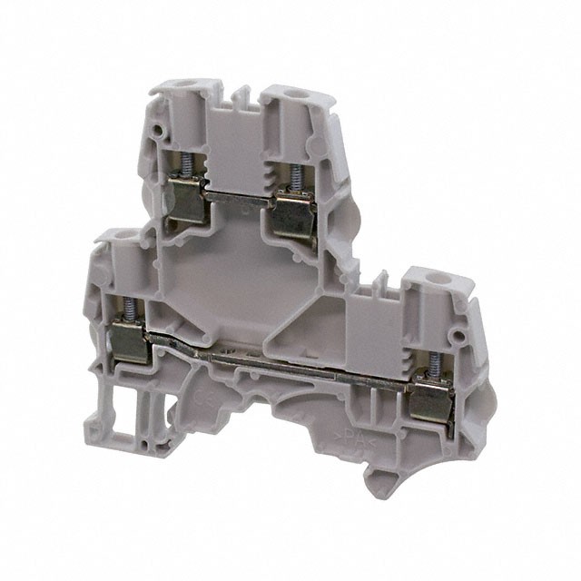 TE Connectivity 1SNK505210R0000 — Terminal Block Connector 4 Position Feed Through Gray 12-24 AWG