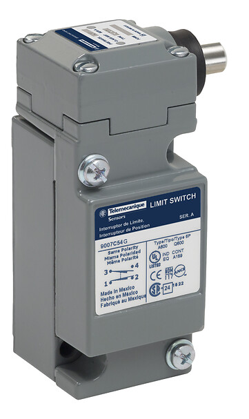 Telemecanique 9007C54G — Limit switch, 9007, 600 V 10amp c +options