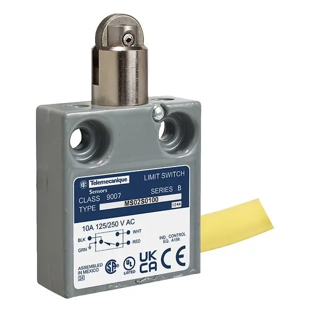 Telemecanique 9007MS02S0406 — Limit switch, 9007, ms parallel roller plunger, 12' side cable