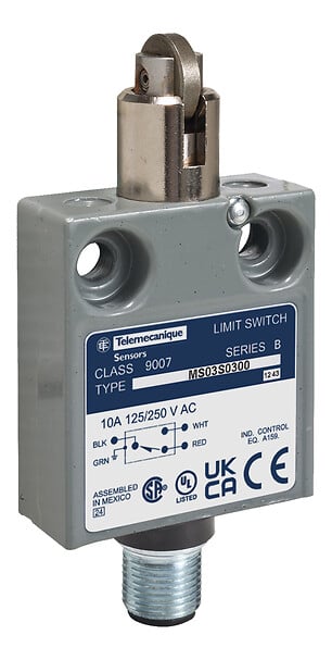 Telemecanique 9007MS03S0410 — Limit switch, 9007, 240 VAC 10amp ms +options