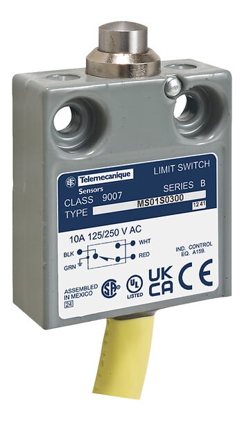 Telemecanique 9007MS09S0100 — Limit switch, 9007, 240 VAC 10amp ms +options