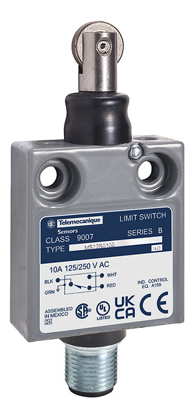 Telemecanique 9007MS12S0054 — Limit switch, 9007, 240 VAC 10amp ms +options