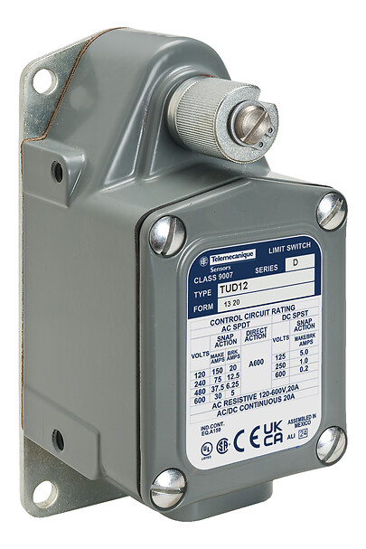 Telemecanique 9007TUD12 — Limit switch, 9007, 9007FT mill universal, spring return, CW+CCW, 1/2" NPT