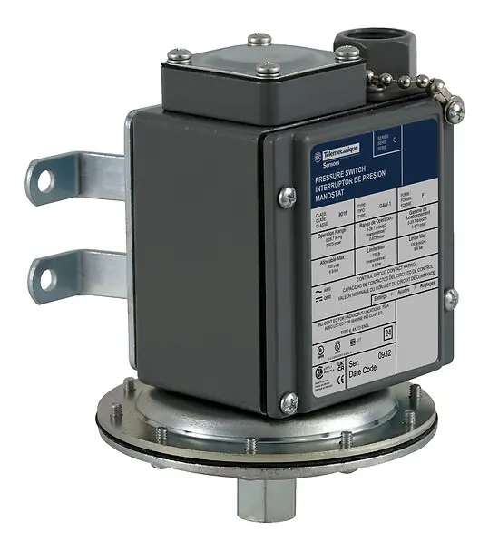 Telemecanique 9016GAW1F — Electromechanical vacuum switch, 9016G, 9016 g, adjustable scale, 2 thresholds, Set 0 to 28.7 InHg