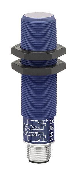 Telemecanique SM650A80J00 — Hyde Park, Ultrasonic sensor, discrete, 18 mm barrel, 12 24 V DC