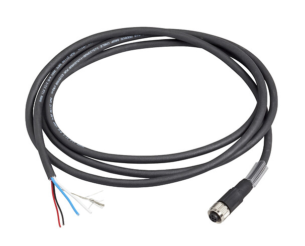 Telemecanique TCSMCN1F10 — Radio frequency identification XG, Modbus shielded cable, M12 female connector, end with free wires, IP67, 10 m