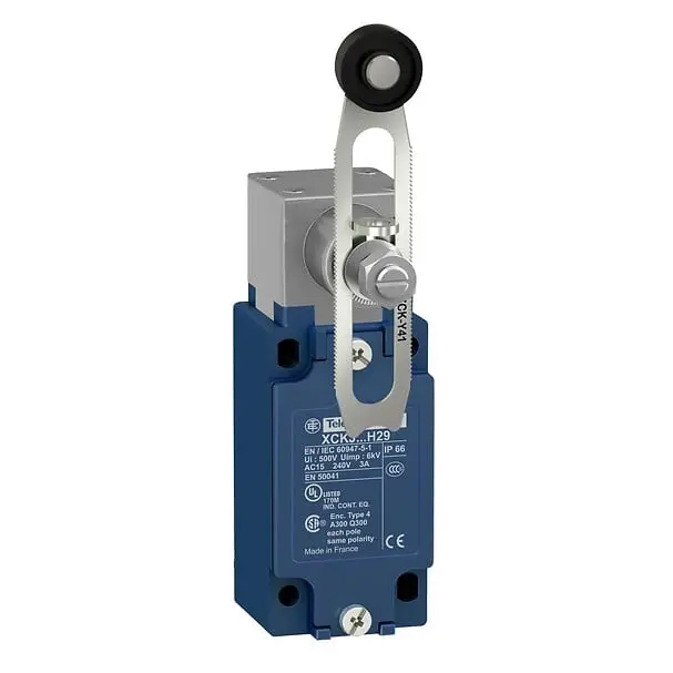 Telemecanique XCKJ105D — Limit switch,  XC Standard, XCKJ, rotary head w/o op. lever, 1NC+1 NO, snap action, M12