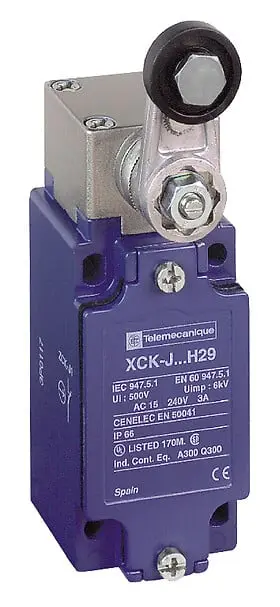 Telemecanique XCKJ50513 — Limit switch,  XC Standard, XCKJ, steel roller lever, 1NC+1 NO, slow break, Pg13