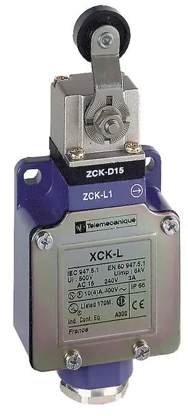 Telemecanique XCKL515 — Limit switch, Limit switches XC Standard, XCKL, thermoplastic roller lever, 1NC+1 NO, slow, Cable gland