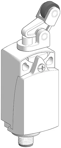 Telemecanique XCKP2127M12 — Limit switch, Limit switches XC Standard, XCKP, thermoplastic plastic roller lever plung. Ver, 1NC+1 NO, snap, M12