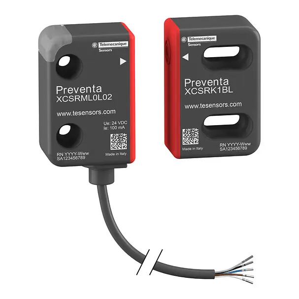 Telemecanique XCSRML0L02 — Miniature Safety RFID switch, generic coded, single model, 5-pin, 2m cable