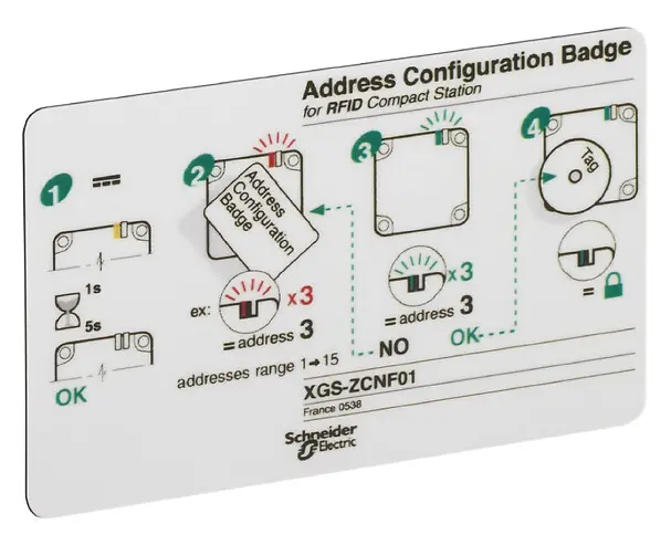 Telemecanique XGSZCNF01 — Configuration badge, Radio frequency identification XG, for of RFID sation addresses