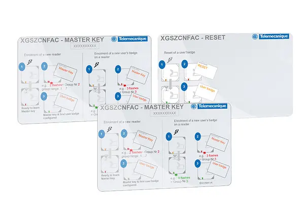 Telemecanique XGSZCNFAC — Electronic tag, Radio frequency identification XG, set of badges for setup of the standalone reader