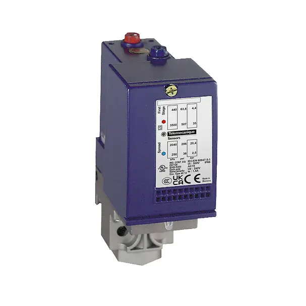 Telemecanique XMLD010B1S11 — pressure switch XMLD 10 bar - 2 stages fixed scale - 2 C/O