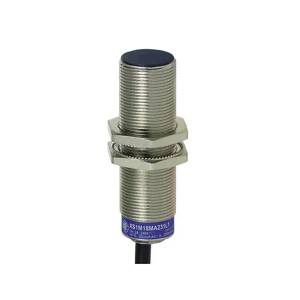 Telemecanique XS1M18MA250L1 — Inductive proximity sensors XS, inductive sensor XS1 M18, L60mm, brass, Sn5mm, 24...240VAC/DC, cable 5 m