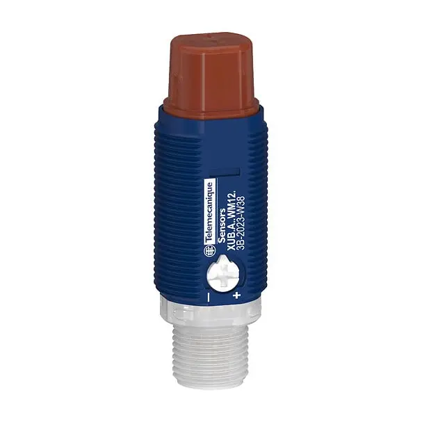 Telemecanique XUB9APYWM12 — Photoelectric sensors XU, photo electric sensor, cylindrical, plastic, angled, polarised, Smax 5.5 m, IO-link, Connector M12