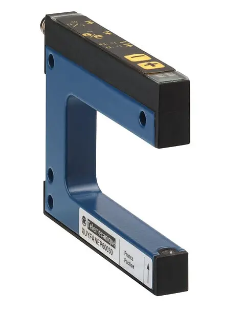 Telemecanique XUYFANEP40050 — Photoelectric sensors XU, XUY, fork, teach, 50X42mm, 12...24 VDC, M8