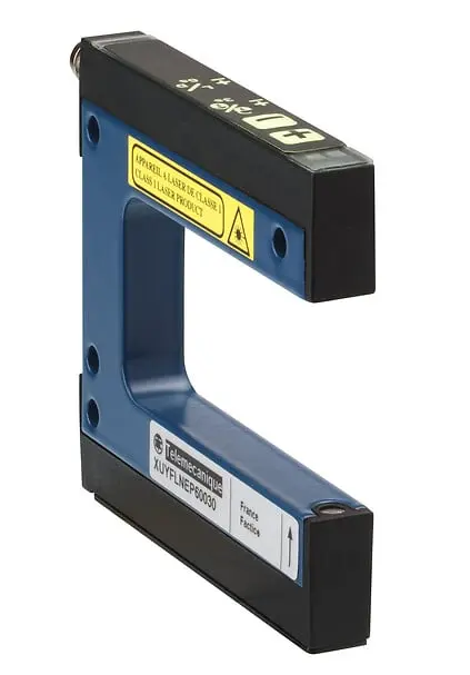Telemecanique XUYFLNEP40050 — Photoelectric sensors XU, XUY, fork, laser, pot +/-, 50X42mm, 12...24 VDC, M8