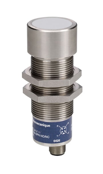 Telemecanique XX630S1NCM12 — Ultrasonic sensors XX, ultrasonic sensor, M30 stainless steel, diffuse, Sn 1 m, 1NO+1NC, M12