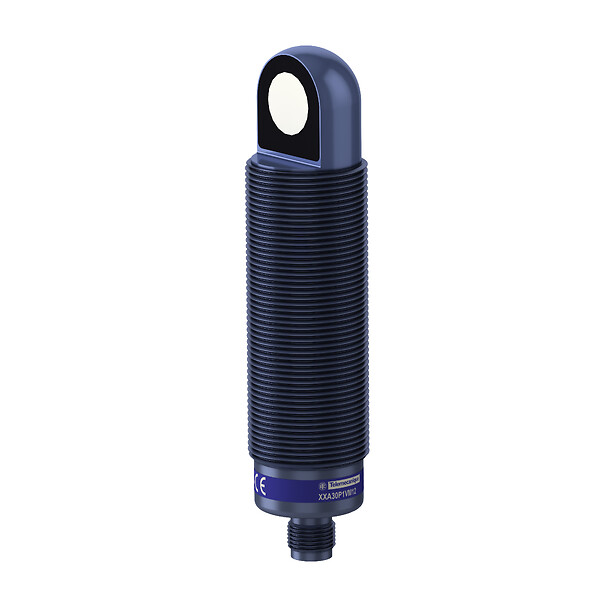 Telemecanique XXA30P1VM12 — Ultrasonic sensors XX, ultrasonic sensor, plastic, cylindrical M30, angled, 1 m, 0...10 V