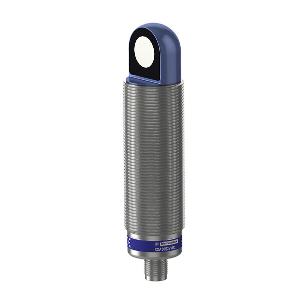 Telemecanique XXA30S2VM12 — Ultrasonic sensors XX, ultrasonic sensor, stainless steel, cylindrical M30, angled, 2 m, 0...10 V