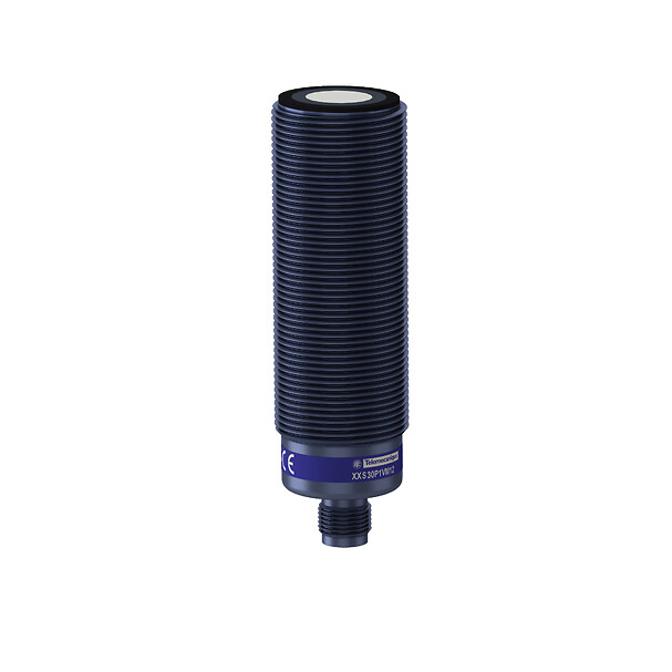 Telemecanique XXS30P2VM12 — Ultrasonic sensors XX, ultrasonic sensor, plastic, cylindrical M30, straight, 2 m, 0...10 V