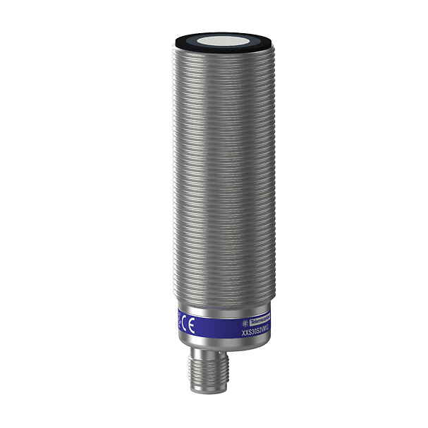 Telemecanique XXS30S2VM12 — Ultrasonic sensors XX, ultrasonic sensor, stainless steel, cylindrical M30, straight, 2 m, 0...10 V