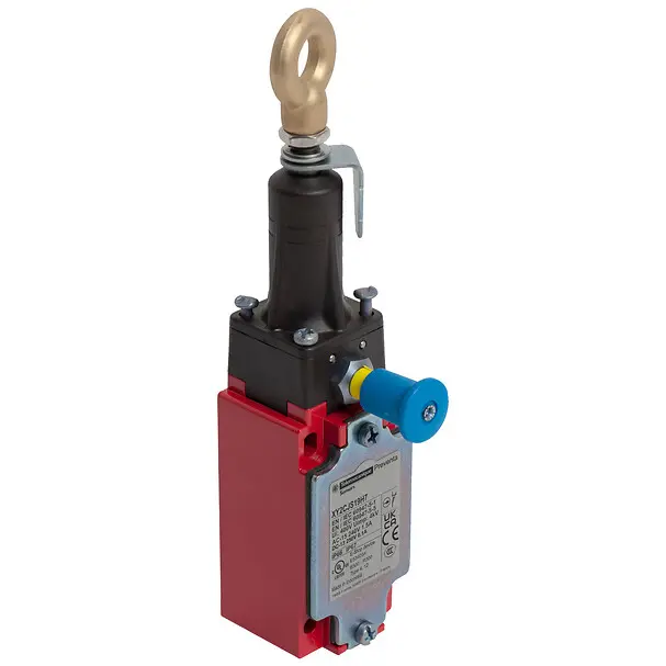 Telemecanique XY2CJS19H7 — Latching emergency stop rope pull switch, Telemecanique rope pull switches XY2C, e XY2CJ, straight, 2NC+1 NO, 1/2" NPT